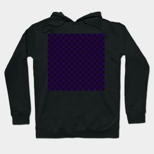 Wonky Checkerboard, Black and Purple Hoodie